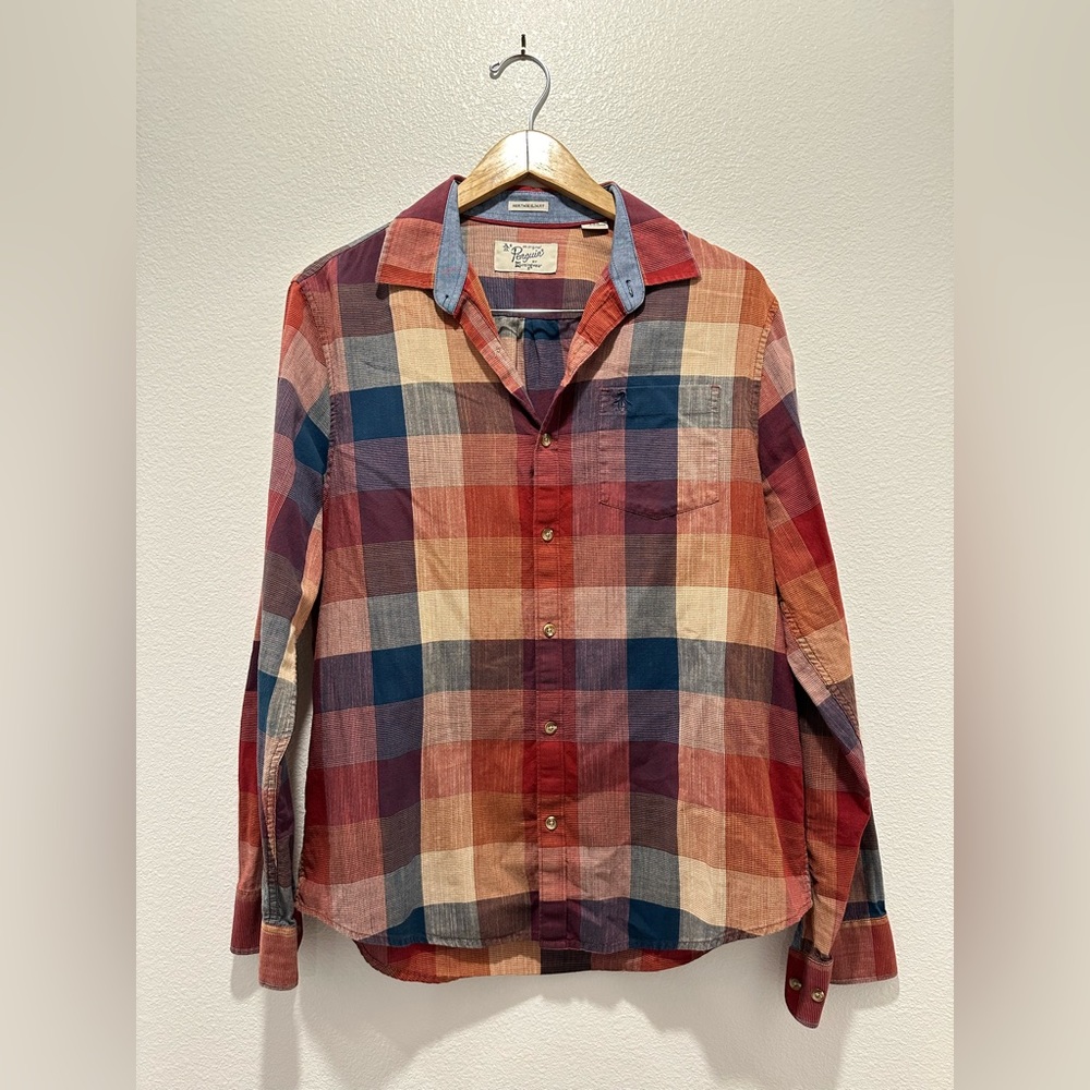 Penguin - Men's Long Sleeve Button Up - Large